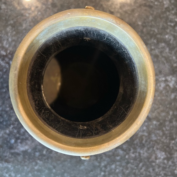 ANTIQUE JAPANESE CHAMPLEVE CLOISONNE METAL VASE - Picture 4 of 8